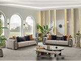 Voyance Stationary 4 Seat Sofa in Beige from Furnia - Luna Furniture