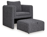 Vreni Charcoal/Black Accent Chair from Ashley - Luna Furniture
