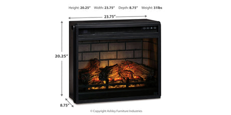 Willowton Whitewash 4-Piece Entertainment Center with Electric Fireplace from Ashley - Luna Furniture