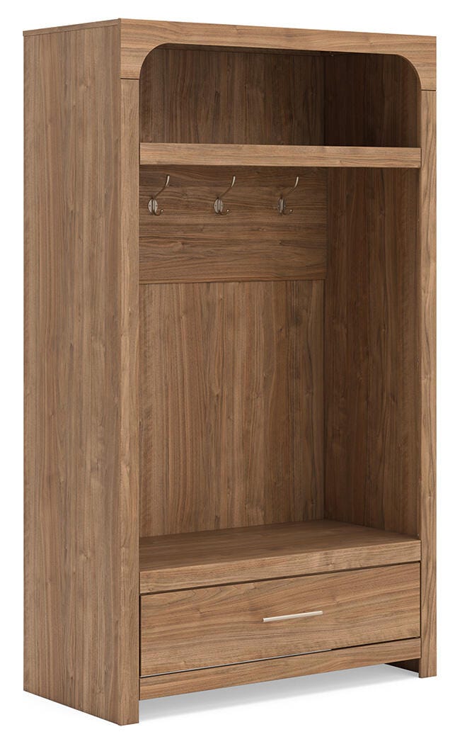 Dovander Brown Hall Tree with Storage Bench from Ashley - Luna Furniture