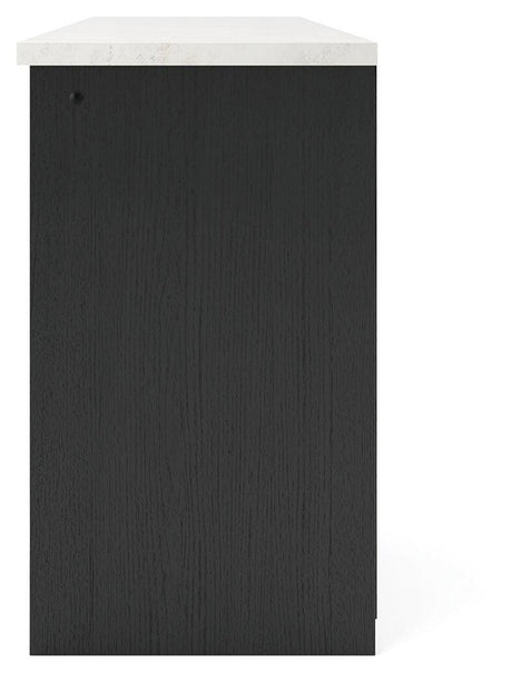 Cadmori Black/White 63" TV Stand from Ashley - Luna Furniture