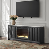 Cadmori Black/White 63" TV Stand with Electric Fireplace from Ashley Furniture - Luna Furniture