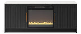 Cadmori Black/White 63" TV Stand with Electric Fireplace from Ashley Furniture - Luna Furniture