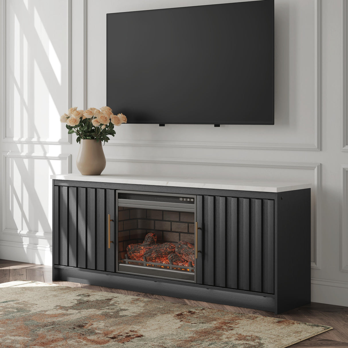 Cadmori 63" TV Stand with Electric Fireplace from Ashley - Luna Furniture