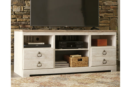 Willowton Whitewash 3-Piece Entertainment Center from Ashley - Luna Furniture