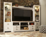 Willowton Whitewash 4-Piece Entertainment Center from Ashley - Luna Furniture