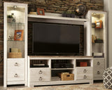 Willowton Whitewash 4-Piece Entertainment Center from Ashley - Luna Furniture
