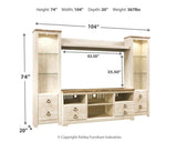 Willowton Whitewash 4-Piece Entertainment Center from Ashley - Luna Furniture