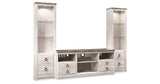 Willowton Whitewash 3-Piece Entertainment Center from Ashley Furniture - Luna Furniture