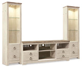 Willowton Whitewash 3-Piece Entertainment Center from Ashley Furniture - Luna Furniture