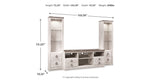 Willowton Whitewash 3-Piece Entertainment Center from Ashley Furniture - Luna Furniture