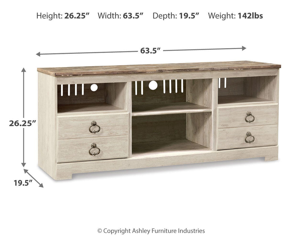 Willowton Whitewash 64" TV Stand from Ashley - Luna Furniture