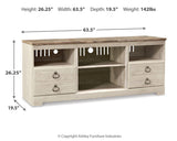 Willowton Whitewash 64" TV Stand from Ashley - Luna Furniture