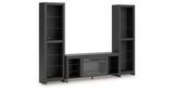 Cayberry Black 3-Piece Entertainment Center with Electric Fireplace from Ashley Furniture - Luna Furniture