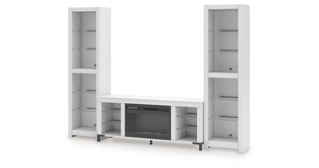 Brollevi White 3-Piece Entertainment Center from Ashley Furniture - Luna Furniture