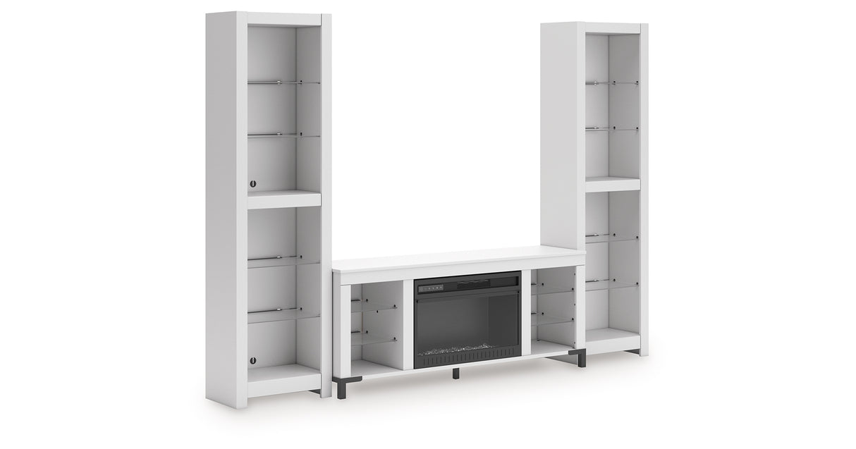 Brollevi White 3-Piece Entertainment Center from Ashley Furniture - Luna Furniture