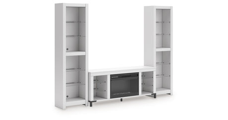 Brollevi White 3-Piece Entertainment Center from Ashley Furniture - Luna Furniture