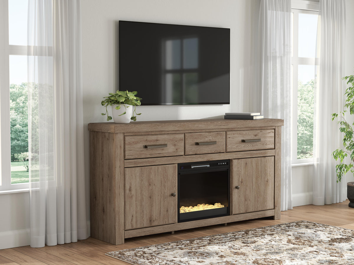 Garistyn 73" TV Stand with Electric Fireplace from Ashley - Luna Furniture