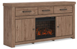 Garistyn Brown 73" TV Stand with Electric Fireplace from Ashley - Luna Furniture