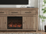 Garistyn Brown 73" TV Stand with Electric Fireplace from Ashley - Luna Furniture