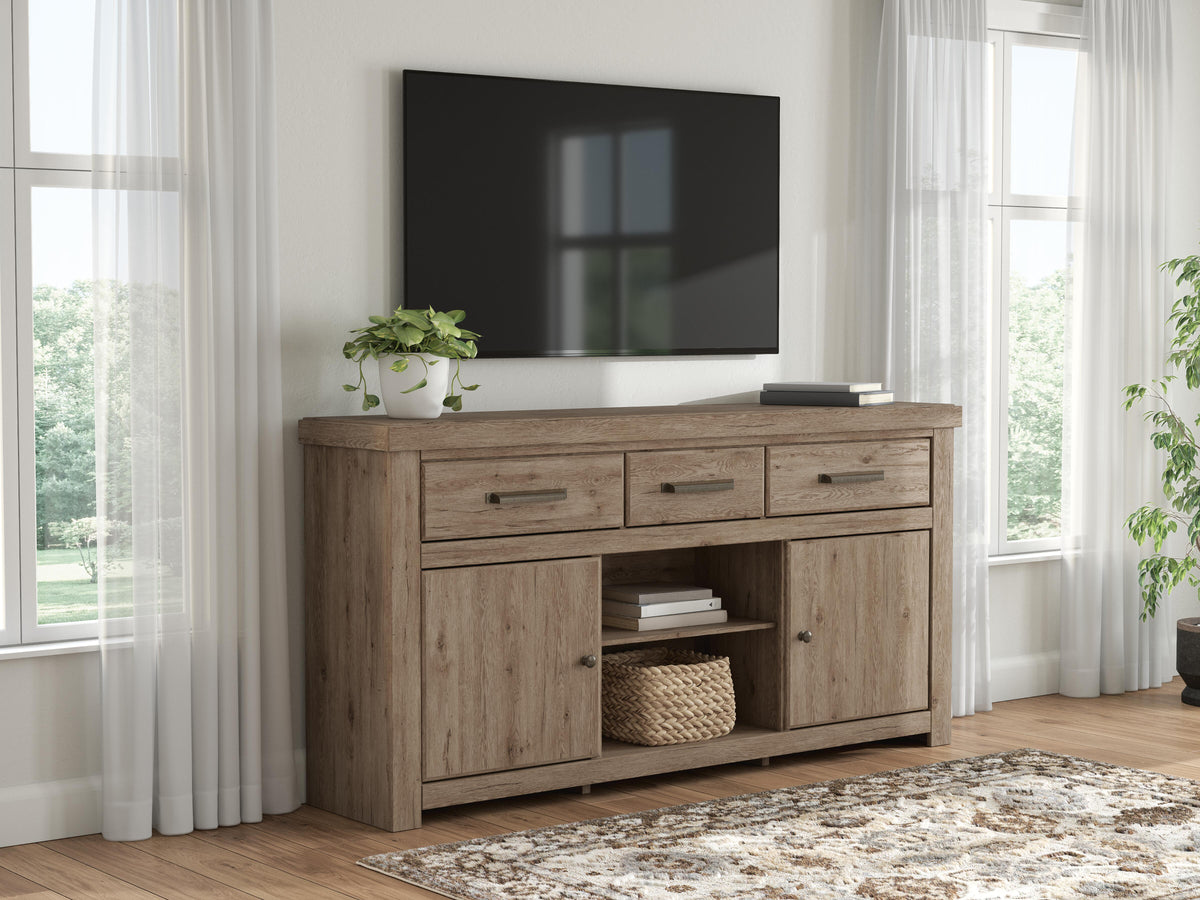Garistyn Brown 73" TV Stand from Ashley - Luna Furniture