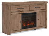 Garistyn Brown 62" TV Stand with Electric Fireplace from Ashley - Luna Furniture