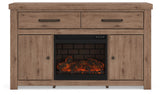 Garistyn Brown 62" TV Stand with Electric Fireplace from Ashley - Luna Furniture