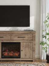 Garistyn Brown 62" TV Stand with Electric Fireplace from Ashley - Luna Furniture
