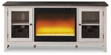 Dorrinson Two-tone 60" TV Stand with Electric Fireplace from Ashley Furniture - Luna Furniture
