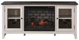 Dorrinson Two-tone 60" TV Stand with Electric Fireplace from Ashley Furniture - Luna Furniture
