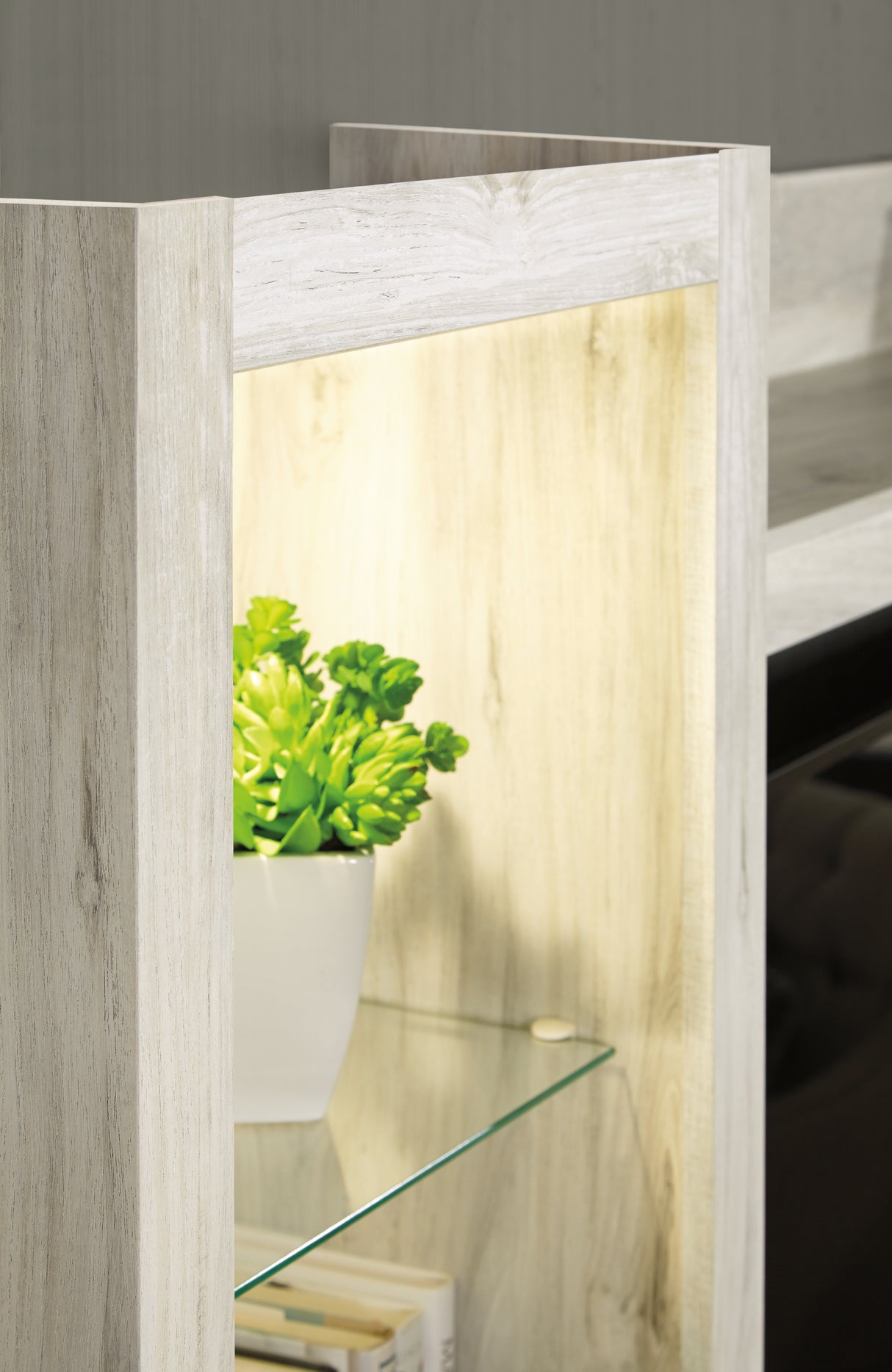 Bellaby Whitewash 4-Piece Entertainment Center with Electric Fireplace from Ashley Furniture - Luna Furniture