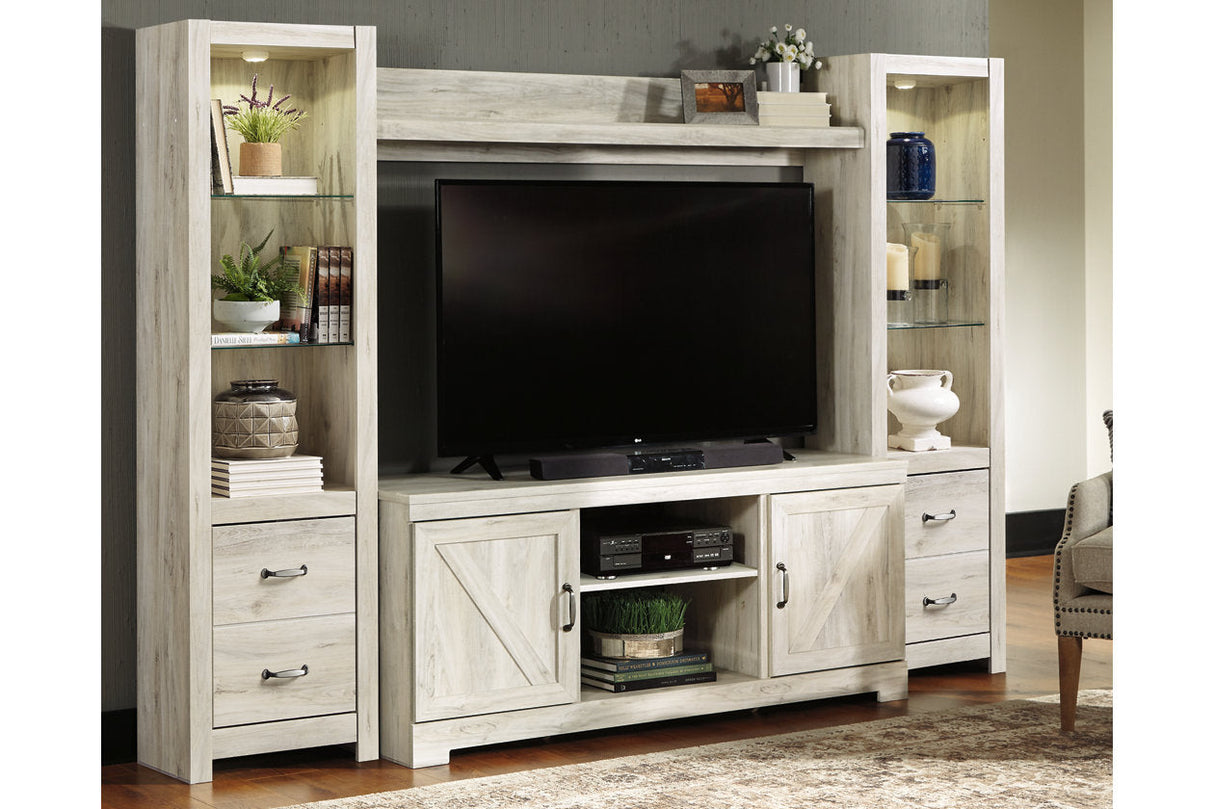 Bellaby Whitewash 4-Piece Entertainment Center from Ashley - Luna Furniture