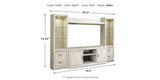 Bellaby Whitewash 4-Piece Entertainment Center from Ashley Furniture - Luna Furniture
