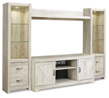Bellaby Whitewash 4-Piece Entertainment Center from Ashley Furniture - Luna Furniture
