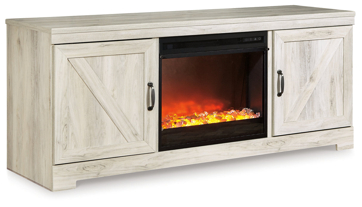 Bellaby Whitewash 63" TV Stand with Fireplace from Ashley - Luna Furniture