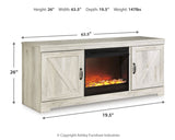 Bellaby Whitewash 63" TV Stand with Fireplace from Ashley - Luna Furniture