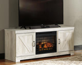 Bellaby Whitewash 63" TV Stand with Electric Fireplace from Ashley Furniture - Luna Furniture