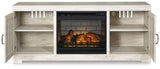 Bellaby Whitewash 63" TV Stand with Electric Fireplace from Ashley Furniture - Luna Furniture