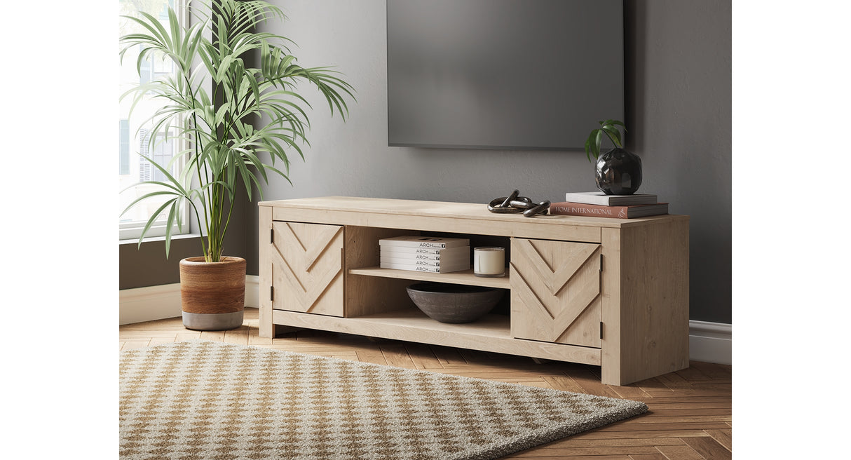 Cayboni Tan 71" TV Stand from Ashley Furniture - Luna Furniture