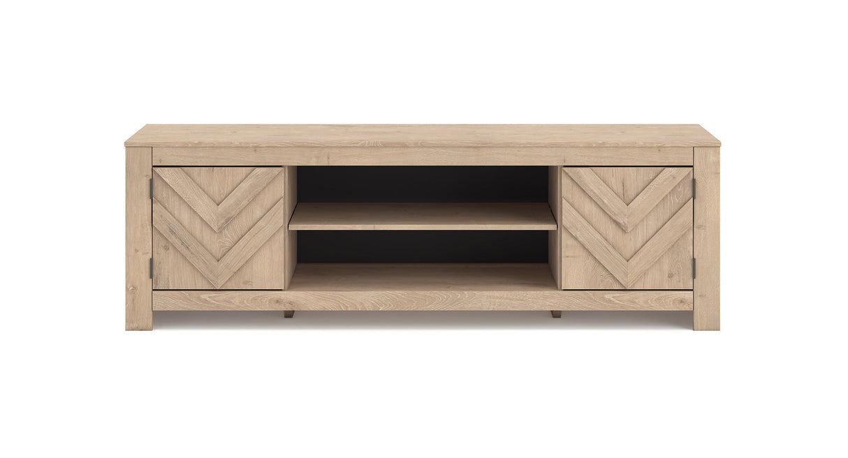 Cayboni Tan 71" TV Stand from Ashley Furniture - Luna Furniture