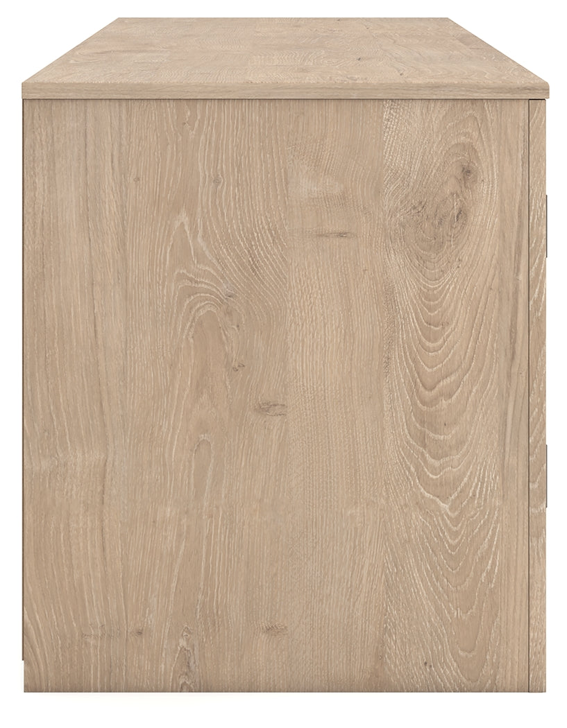 Cayboni Tan 71" TV Stand with Electric Fireplace from Ashley Furniture - Luna Furniture