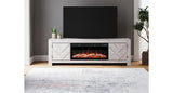 Cayboni Whitewash 71" TV Stand with Electric Fireplace from Ashley Furniture - Luna Furniture
