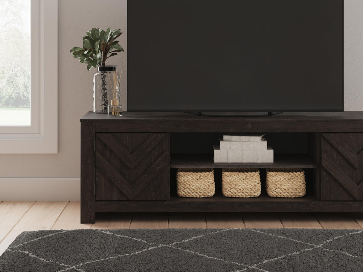 Cayboni Black 71" TV Stand from Ashley Furniture - Luna Furniture