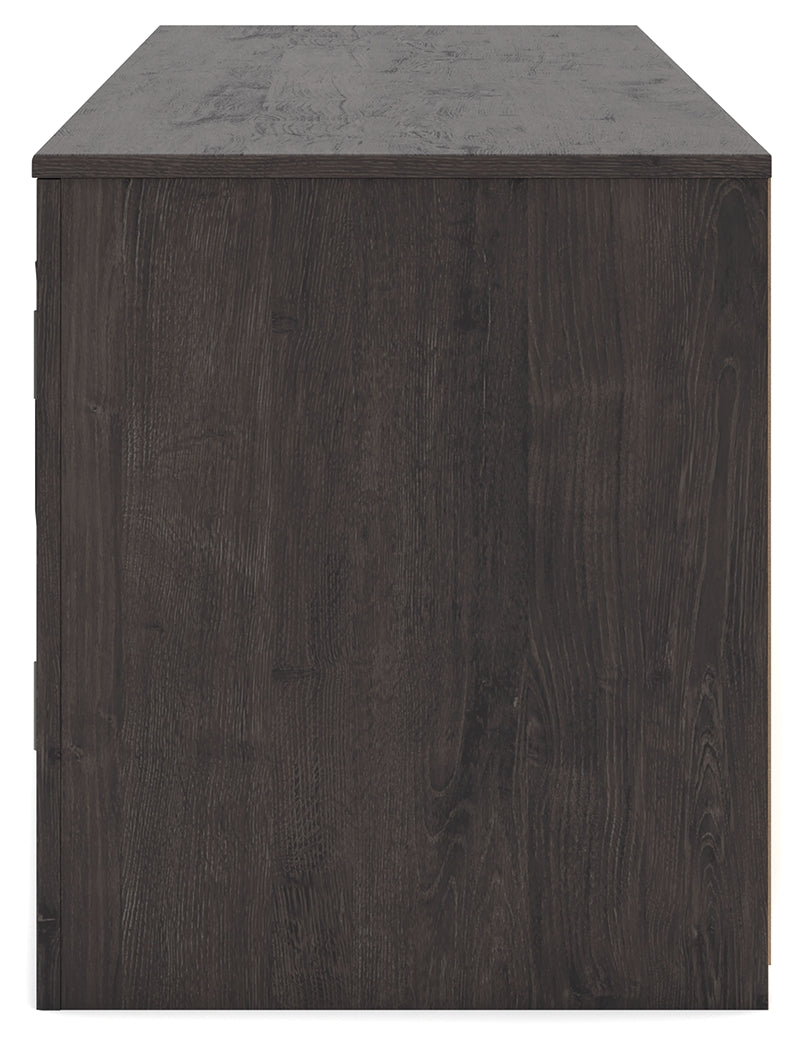 Cayboni Black 71" TV Stand with Electric Fireplace from Ashley Furniture - Luna Furniture