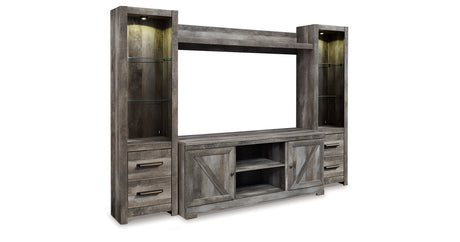 Wynnlow Gray 4-Piece Entertainment Center from Ashley - Luna Furniture