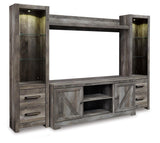 Wynnlow Gray 4-Piece Entertainment Center from Ashley Furniture - Luna Furniture