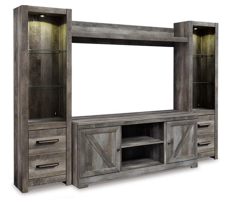 Wynnlow Gray 4-Piece Entertainment Center from Ashley - Luna Furniture