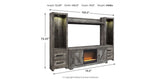 Wynnlow Gray 4-Piece Entertainment Center with Electric Fireplace from Ashley - Luna Furniture