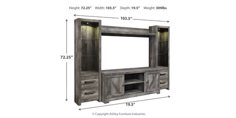 Wynnlow Gray 4-Piece Entertainment Center from Ashley - Luna Furniture