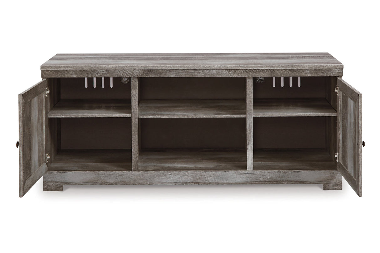 Wynnlow Gray 63" TV Stand with Electric Fireplace from Ashley Furniture - Luna Furniture